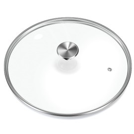 6.5 inch Tempered Glass Lid with Stainless Steel Handle, Versatile Round Replacement Lid for 6.5 inch Skillets, Pots and Pans - Dishwasher Safe, 16cm(157mm-169mm)