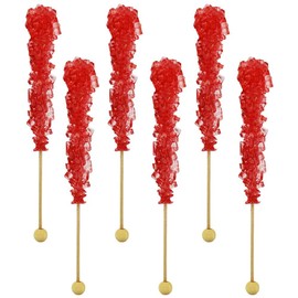 Fruidles Cherry Rock Candy Lollipops Pops Candy Suckers, Color and Flavor Assortment, Individually Wrapped, 6.5" (12-Pack)