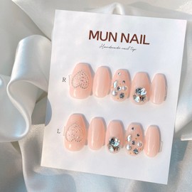 MunNail Bling Heart PixieColor changeable - Short Oval / MunNail 블링하트픽시색상변경가능 - 숏오벌