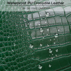 Artscope Throw Pillow Covers Cases for Couch Sofa Home Decoration Solid Dyed Crocodile PU Faux Leather Both Sides Cushion Cover 20 x 20 Inches, 50x50cm (Green)