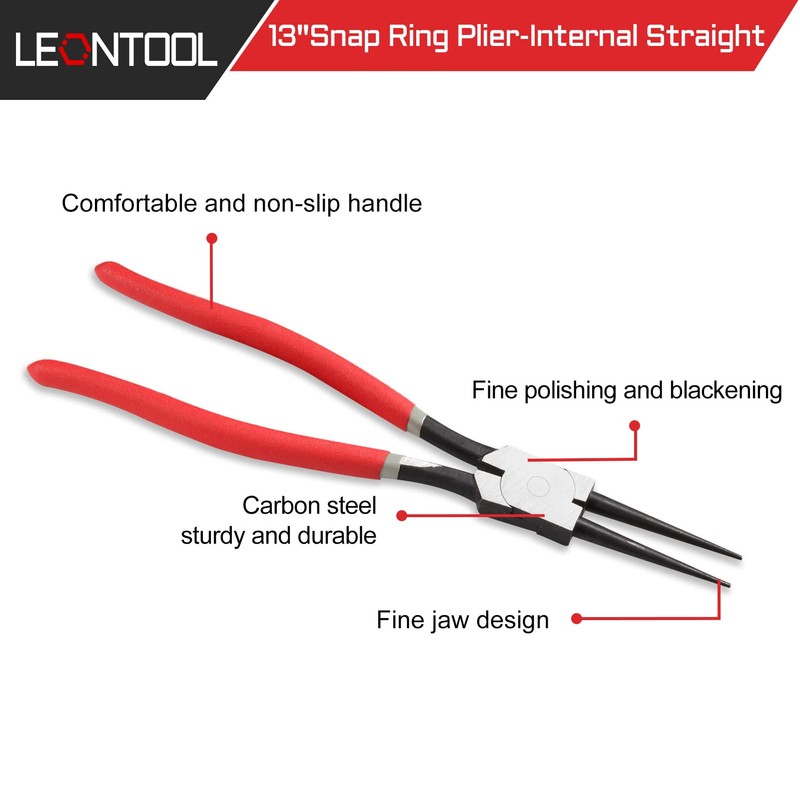LEONTOOL 13-Inch Snap Ring Plier Heavy Duty Internal Circlip Pliers