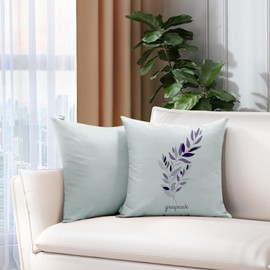 Thmyo 2 Pack 100% Cotton Solid Decorative Square Throw Pillow Covers Christmas DIY Throw Pillowcase Blank Sublimation Pillow Cases Heat Transfer Cushion Covers(16x16 inch/40x40cm,Light Silver Grey)