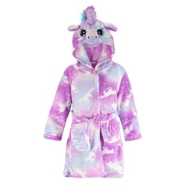 KAKU NANU Girls Dressing Gown Fleece Fluffy Hooded Dressing Gown Girls' Sleepwear & Robes 4 5 Years Bath Robes For Kids