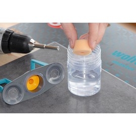 Wolfcraft 5911000 (L) guía con ventosa Sierras Broca de Diamante Ceramic para porcelánico, Ajustable a Ø 5-10 mm Pack 1