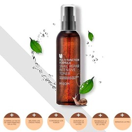 MIZON Snail Repair Intensive Toner - Tónico Facial Hidratante con Baba de Caracol 100 ml, Tónico Coreano para Rostro, Piel Seca, Mixta o Sensible, Ski