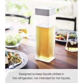 Yamazaki 5724 Collapsible, Cold Water Bottle, White, Approx. W 3.3 x D 3.3 x H 10.8 inches (8.5 x 8.5 x 27.5 cm), Tower Dishwasher Safe, Pitcher, Barley Tea Pot, Disassembled and Washable