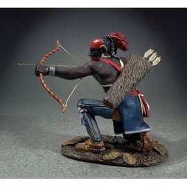 W. Britain American Revolution 16116 Woodland Indian Kneeling Shooting Bow 1:30 Scale Metal