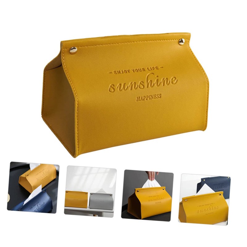 Ciieeo 1pc Elegant Vehicle-Mounted Tissue Box Cover Multi-Purpose Storage for