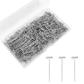 500pcs Wig Pins, 2in Jewelry & Sewing T-Pins Metal T Needle for Jewelry Wig Making Picture Hanging DIY Crafts Supplies