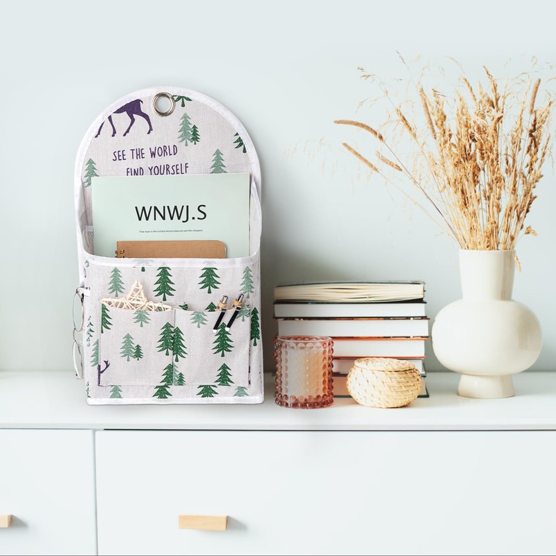 Jeesblsy Wall Mounted Storage Bag, Fabric Storage Bedside Table Door