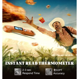 DOQAUS - Termómetro digital de carne, termómetro de lectura instantánea para cocina, sonda de cocina con visualización retroiluminada y reversible, sonda de temperatura de cocción para pavo, parrilla,