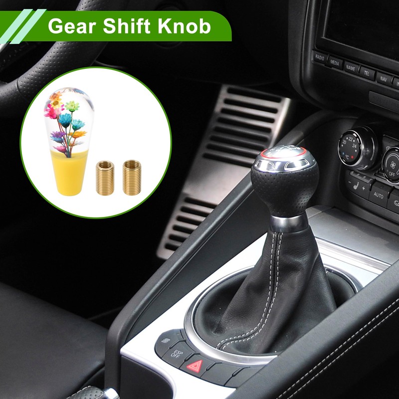 HOPESPANNER Flower Shift Knob Universal Gear Shift Knob Acrylic Stick