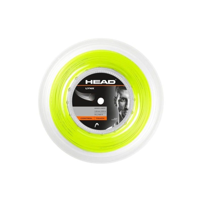 HEAD Lynx Racquet String - Multi-Colour/Yellow, Size 16/200 m