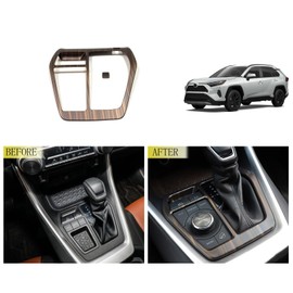 TUBAIZAI Car Accessories Compatible with Toyota RAV4 2024 2023 2022 2021 2020 Center Console Gear Shift Transmission Box Panel Cover Interior Frame Trims ABS 2PCS(Peach Wood Style)