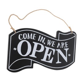 Ciieeo 2Pcs Double Sided Wooden Open Closed Sign with Hanging Rope High Visibility Business Door Sign for Restaurants Hotels Shops Bars Cafes Decorative Eye Catching Storefront Pendant
