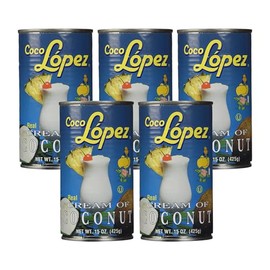 Cream of Coconut 15 oz Can | Made from Sun-Ripened Caribbean Coconuts | Perfect for Piña Coladas, Smoothies & Tropical Drinks (Pack of 5)