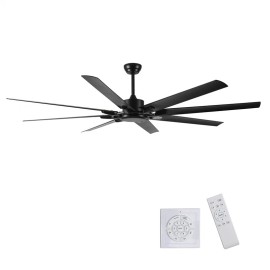 Unbranded Large Industrial Ceiling Fan No Light Quiet DC Motor w/3 Downrod & Wall Switch  - 72 inch
