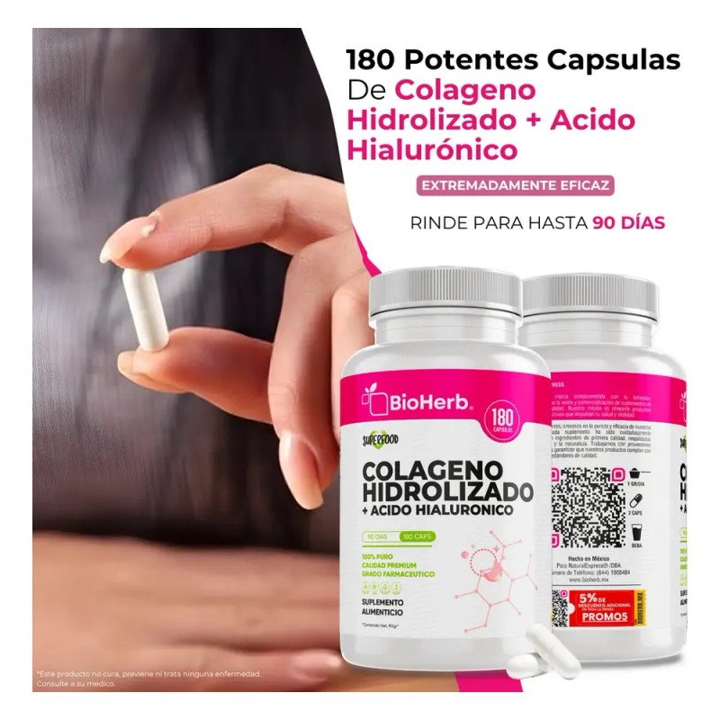 BioHerb | Colágeno Hidrolizado + Ácido Hialurónico de Alta Concentración