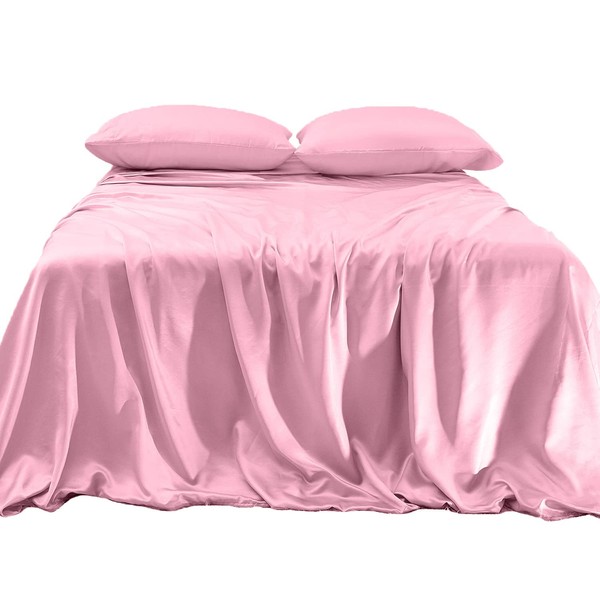 Elegant Comfort Luxurious 4-Piece Silky Satin Sheet Set, Skin and