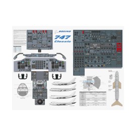 Cucure2016 Boeing 747 Classic Cockpit Poster 36in x 48in - 48" x 36", Matte