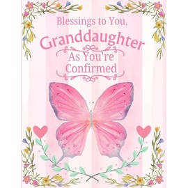 Greeting Card Blessings To You Granddaughter As You're Confirmed - Confirmation with Butterfly