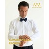 Massi Morino Men's Bow Tie, Dark Blue, Pre-Tied and Adjustable,