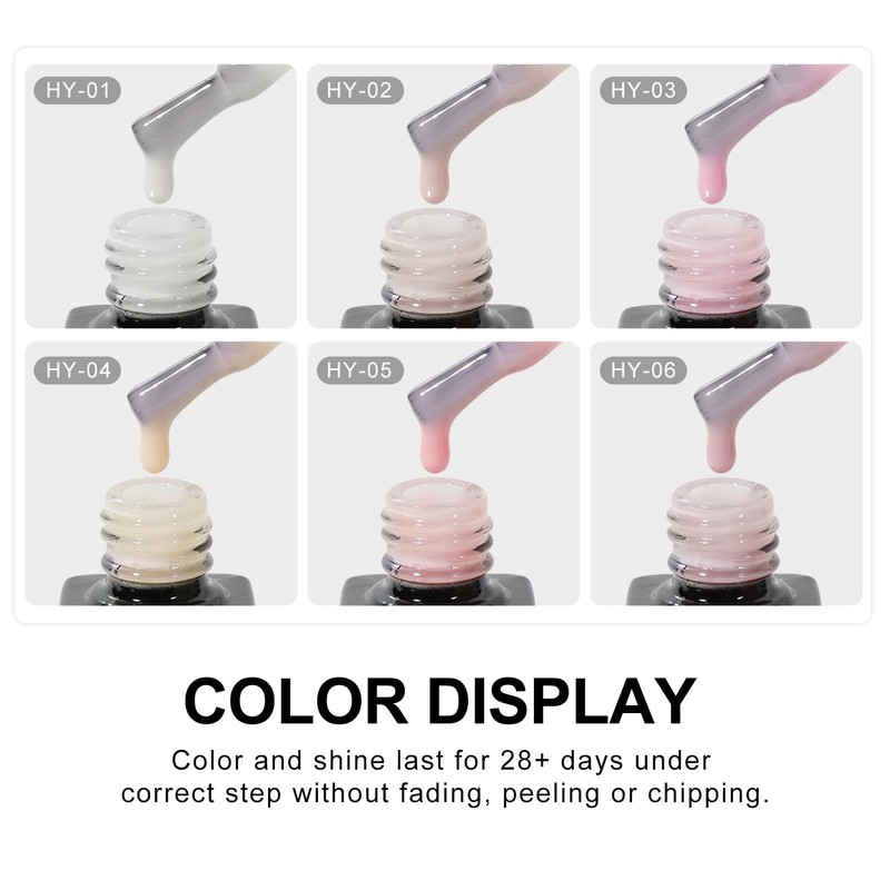 Builder Rubber Base Gel, HEMA-FREE White Pink Builder Gel for