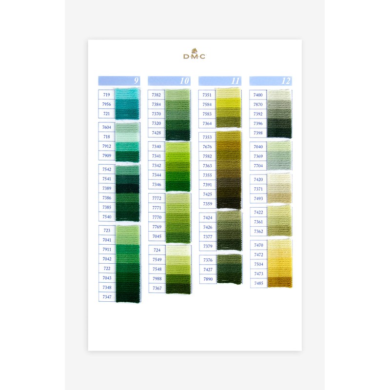 DMC Laine Colbert Tapestry Wool Colour Chart with Thread Samples