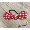 Red Gingham Knot Ponytail Hair Bow Tie