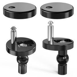 Quick Release Toilet Seat Fixings Black, AncableTop Universal Toilet Seat Hinge Fittings for WC Toilet Blind Holes 2 Pack