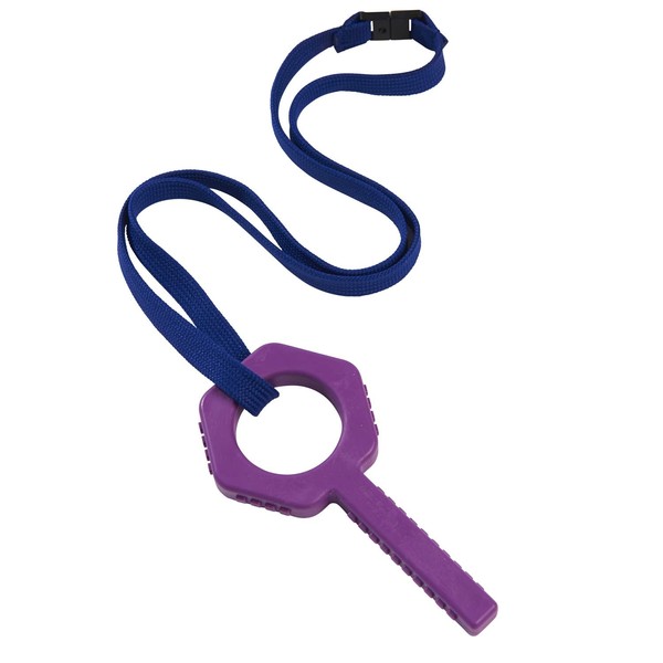 Sensory Direct Chewbuddy Pling Grab Chew & Lanyard - Pack of 1, Sensory Toy for a Fidget, Chew or Teething Aid | for Kids, Adults, Autism, ADHD, ASD, SPD, Oral Motor or Anxiety Needs | Purple