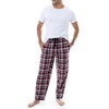 Van Heusen Men's Flannel Fleece Sleep Pant, Red Plaid, Large