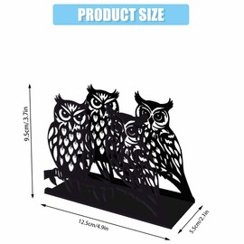 SUPERDANT Owl Napkin Holder for Tables Iron Owl Standing Paper Napkin Tissue Dispenser for Kitchen Dining Table Countertop Outdoor Cocktail Picnic Metal Holders for Mail Coffee Filter Modern Decor