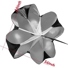 TopHomer Black Running Chute Training Resistance Speed Parachute Wind Resistance Training Device to Improve Speed Endurance Strength