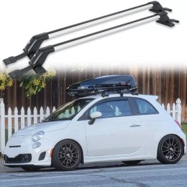KEEPDSGN Car Top Roof Rack 43.3"Cross Bar Luggage Carrier Bar Aluminum For Fiat 500 Sport
