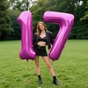 40 Inch Large 17 Balloon Numbers Rose Purple Big Foil