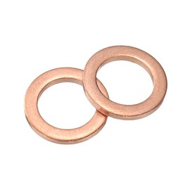 sourcing map M12 Flat Washer, 12 Pcs Copper Ring Flat Washers 18mm OD 2mm Thick Metal Sealing Gasket Ring for Screws Bolts Nuts