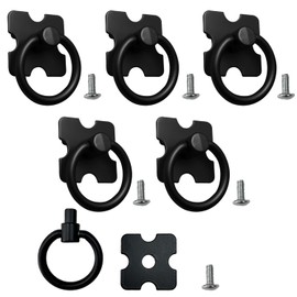 HDGSAFD Pack of 5 Black Ring Handles with 5 Screws Drawer Handles Wardrobe Handle Pull Rings Furniture Handles Drawer Cabinet Accessories