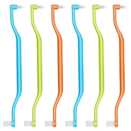 6 Pcs Soft Interdental Brushes Small-Head Orthodontic Toothbrush Teeth Detail Cleaning Brush Toothbrush with Interdental and Teeth Brush Heads for Two in One Double Brace Single
