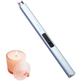 SUPRUS Electric Lighter Arc Windproof Flameless USB Lighter Rechargeable Lighter with Safety Lock for Candle BBQ Camping (Blue)