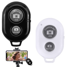 2-Pack Wireless Bluetooth Camera Remote Shutter Compatible with all IOS Android Devices with Bluetooth, Compact Portable Selfie Clicker Remote for Hands-Free Photos and Videos, for Tablets Smartphones