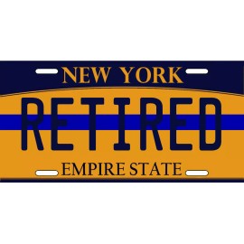 Signs and Novelties New York License Plate RETIRED Police Blue Lives Matter