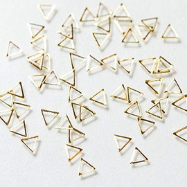 Studded Metal Parts [Pearl Stone Mail Order MK] Triangle Hollow Out Approximately 50 Pieces (0.2 inches (5 mm) Carefully Selected Parts, Handmade Accessories, Nail