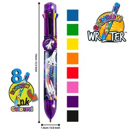 Deluxebase Rainbow Writer - Space, Multicolour Pen from 8 in 1 retractable ballpoint pen, great novelty pens for kids and ideal office or school supplies