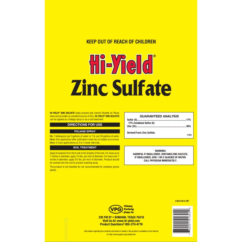 Hi-Yield (21624) Zinc Sulfate (4 lbs.)