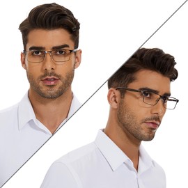 NaNaKo 3 Pack Reading Glasses for Men, Lightweight Blue Light Blocking Metal Frame Mens Readers (C1,+2.50)