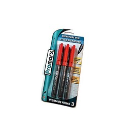 Promax Ultra fine 0.5 Signature Pen, Red Ink, 3 pack