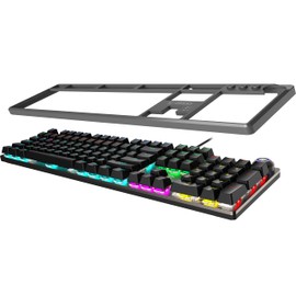 MSI Forge GK310 RED US - Mechanical Keyboard, HOT SWAPPABLE, RED SWITCHES, RGB, Ergonomic, Anti-GHOSTING, Angle-Adjustable (Black)
