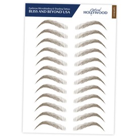 Bliss and Beyond USA | Waterproof Eyebrow Tattoo Stickers. A real hair stroke look. Hair replacement without surgery. Solution for hair loss. Bushy Tinted eyebrow tattoos. (New Hollywood, Light Brown)