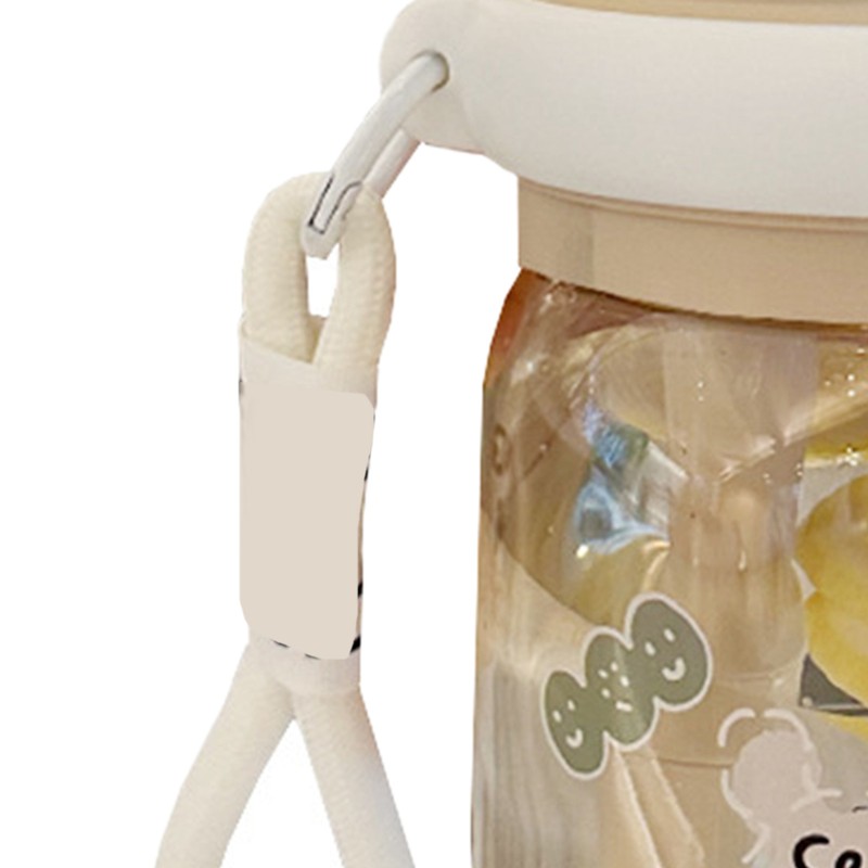 800ml Cute Water Cup with Lid and Straw Plastic Portable